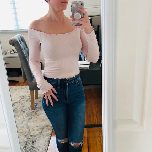 Forever 21 Tops - *SOLD* NEW Forever 21 Striped Off the Shoulder Crop Top